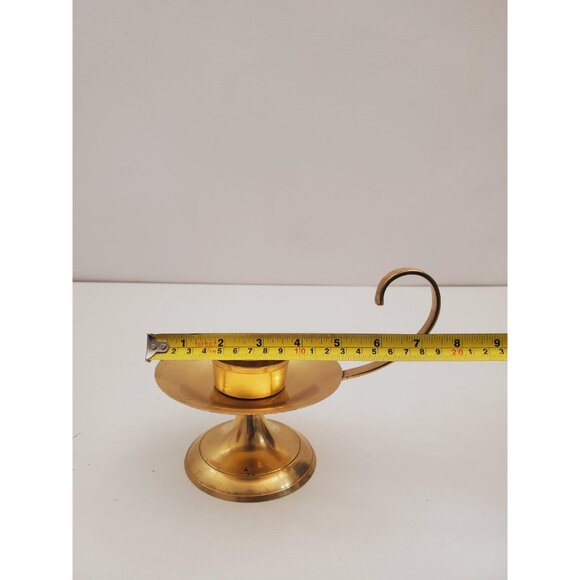 Vintage Brass Candle Holder - Brass Candlestick Holder - Brass Chamberstick - - Picture 8 of 10
